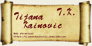 Tijana Kainović vizit kartica